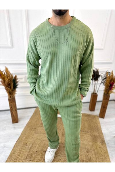 elkumoda Πλεκτό με ραβδώσεις Βαμβακερό πουλόβερ με απαλή υφή - Μακρυμάνικο φούτερ