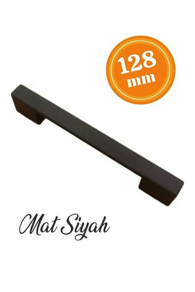 spotkulp Mâner Castel Aluminiu 128mm Negru Mat (DULAP SERTAR MOBILĂ BUCĂTĂRIE) Metal Urun Vopsea Cuptor