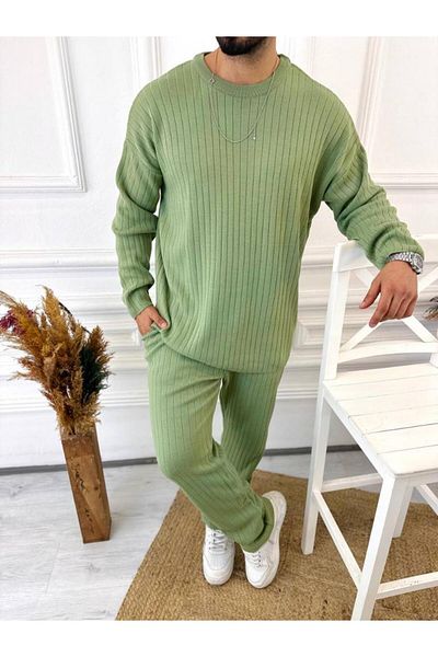 elkumoda Πλεκτό με ραβδώσεις Βαμβακερό πουλόβερ με απαλή υφή - Μακρυμάνικο φούτερ