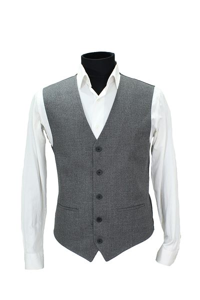 MENTOR REGALO Men's Vest V-Neck Gray Sand Pattern 50631