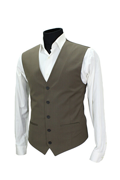 MENTOR REGALO Мъжки елек с V-образно деколте - кафяв 50667