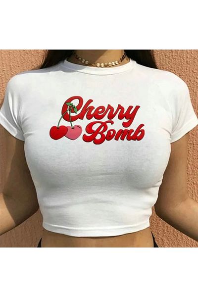 1blood Y2k Cherry Bomb Printed Crop