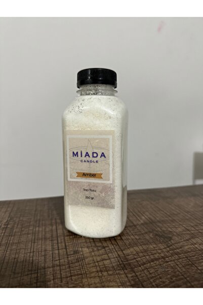 MİADA Amber Kokulu Esanslı Inci Tozu Mum Özel Şişeli Fitil Hediyeli Sonsuzluk Mumu 250gr Mistik Koku