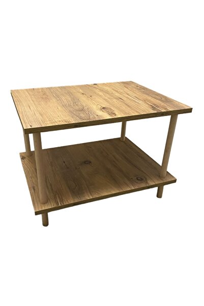 HCAatolye Orta Sehpa Ahşap Ayaklı Sehpa Dekoratif Sehpa Gazetelikli