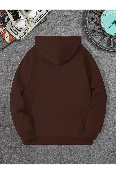 npLStore Unisex Oversize Χειμερινό φούτερ - 3 νήματα, 100% βαμβάκι, κουκούλα με κουκούλα