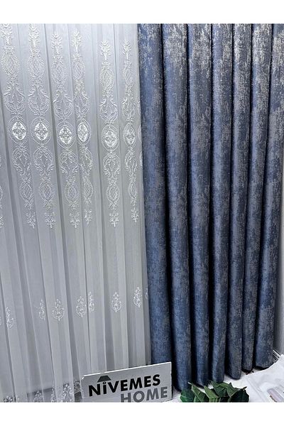 NİVEMESHOME Nivemeshome Pera V-5502 - 1/3 Close Pleated Background Curtain APM