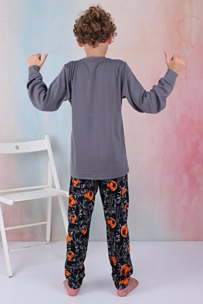 Mutlu City Boy's Basketball Long Sleeve Pajamas Set - New Season 5154-Smoked