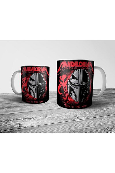 Pixxa The Mandalorian Metallica Star Wars Mug Cup Model 1