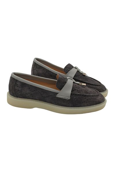 aayak&kabımofficial Genuine Leather Gray Suede Comfortable Daily Women's Shoes