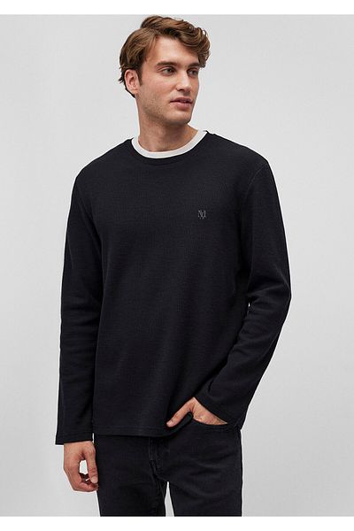 Mavi Μακρυμάνικο Μαύρο T-Shirt Slim Fit / Στενό κόψιμο 065755-900