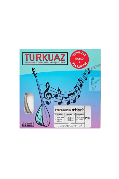 Turkuaz BD222 Uzun Sap Bağlama Teli 0.22 Çelik + İpek Bamlı Takım Tel