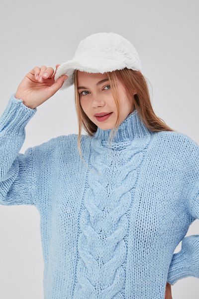 derikem Winter Furry Women's Plush Cap Hat Baseball Standard Hat