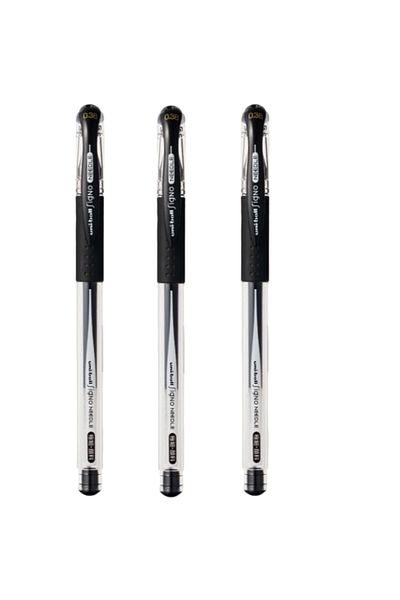 UNİ-BALL UNIBALL Black Gel Pen - 0.38 mm Needle Tip, 3 Pieces