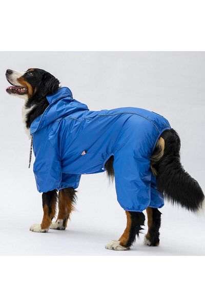 Pawstar Sax Blue Monsoon Large Breed Dog Jumpsuit Raincoat Dog Raincoat Dog Outfit Dog Suit
