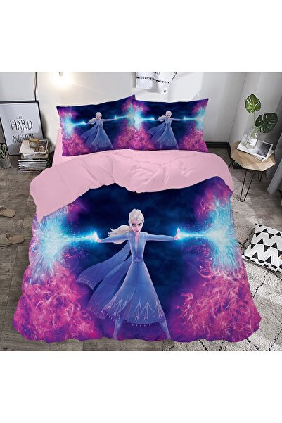 Home Nevresim Çift Kişilik Elsa Pamuklu 3d Baskılı Nevresim Takımı