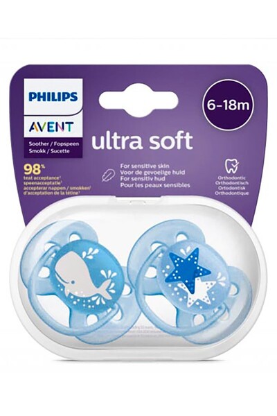 Philips Avent Ultra Soft Emzik 6-18 Ay 2li Erkek Scf223/03
