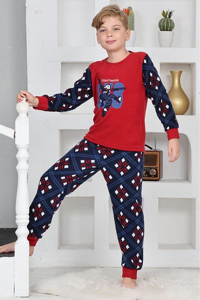 Mutlu City Νέα σεζόν Φθινόπωρο/Χειμώνας Boys Skate 8 μοτίβο Fleece Σετ πιτζάμες 4536