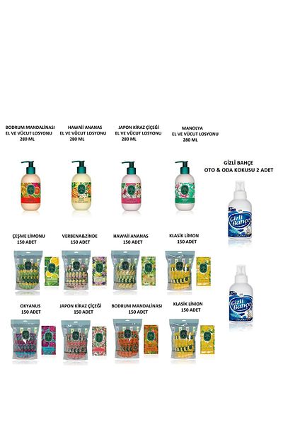 Eyüp Sabri Tuncer Eyüp Sabri Tuncer - Hand and Body L � Yonu 280ml X 4, Wet Wipes 150 Pieces X 8