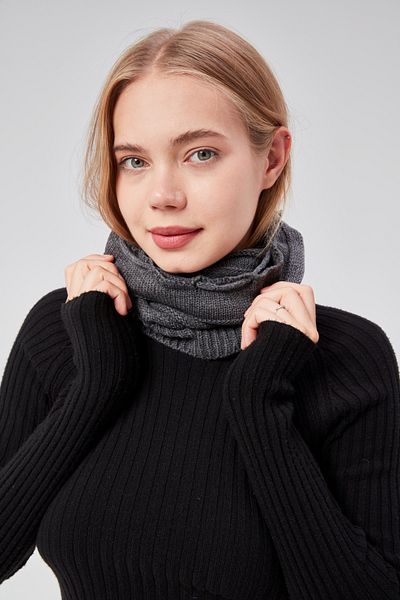 derikem Anthracite Women's Knitwear Knitted Beret - Outdoor Neck Collar