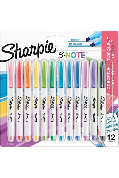 Sharpie S-Note 12-Piece Pen Type Highlighter / 2138233