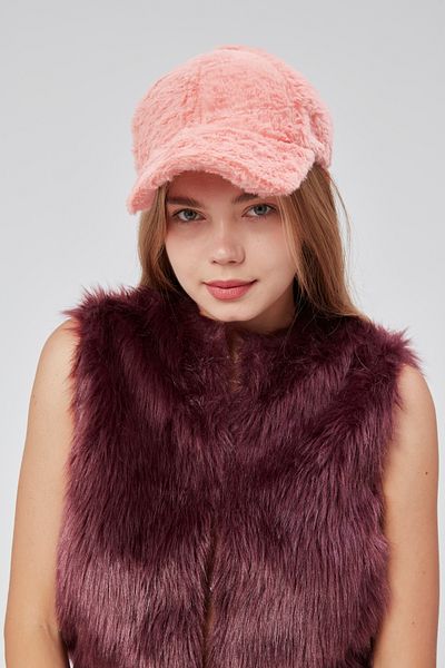 derikem Winter Furry Women's Plush Cap Hat Baseball Standard Hat