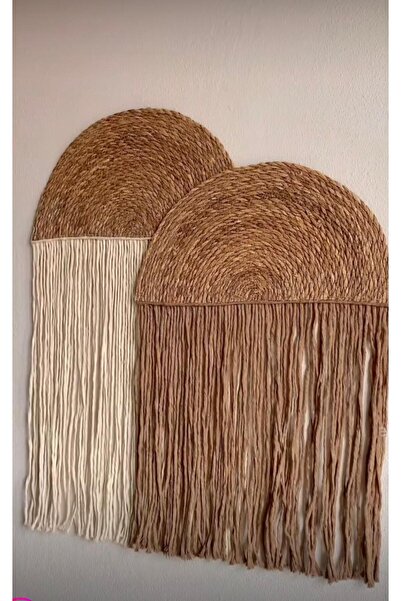 renkli mi renkli tasarım dünyası ikili Bambu Makrome Duvar Dekorasyonu