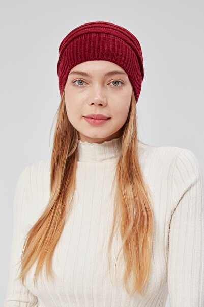 derikem Red Women's Knitwear Knitted Beret - Outdoor Neck Collar