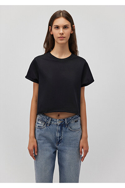 Mavi Siyah Basic Tişört Crop / Kısa Kesim 168220-900