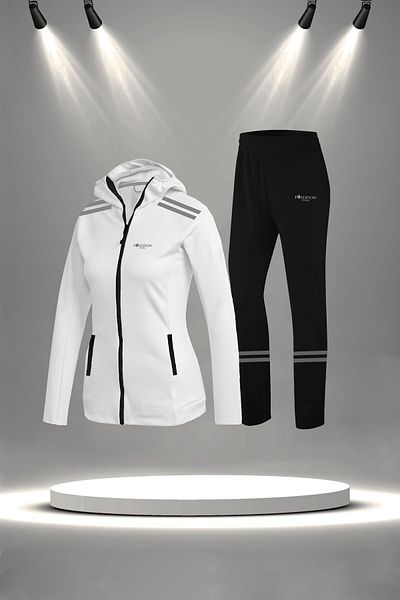 POSEIDON STORM Women's White Custom Supra Combed Fabric Running and Walking Set (S-3Xl)