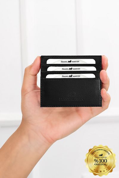 Frank Martin Black Wallet Belt Card Holder Set 50-002