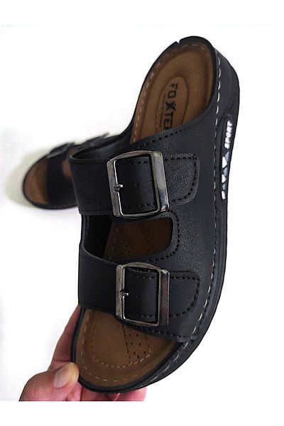 Foxter Men's Double Buckle Slippers