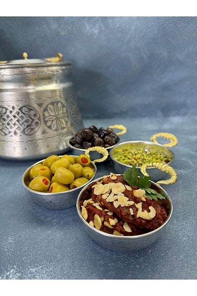 TİKHA HOME 4-Piece Copper Handle Breakfast Serving Bowl Sauce Bowl Set