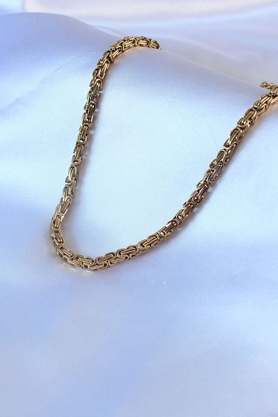 Skygo 316L Steel Gold Color King Chain Model Men's Necklace - TJ-ERK1323