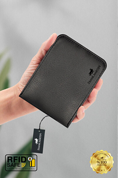 Frank Martin Black Wallet Belt Card Holder Set 50-002