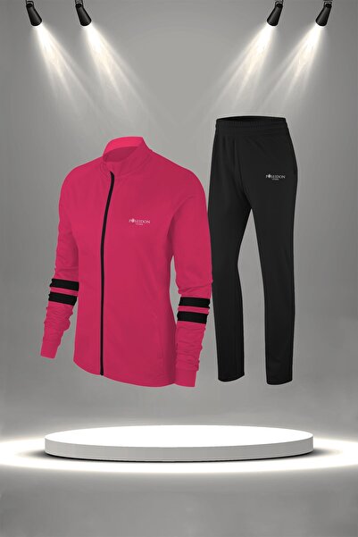 POSEIDON STORM Kadın Fuşya Özel Supra Penye Yürüyüş Antrenman Fitness Eşofman...