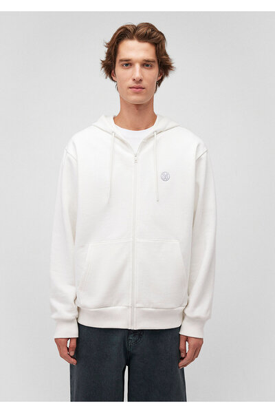 Mavi Λευκό φούτερ με κουκούλα με φερμουάρ 066979 -70057