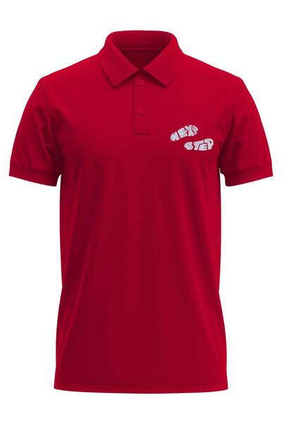 The Baski Sledeći korak Tekst Štampano Regular Fit 100% pamuk Crveni polo ovr...