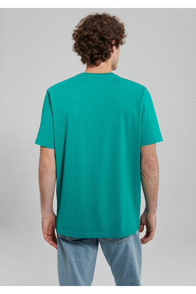 Mavi Μπλουζάκι με κανονική εφαρμογή με πράσινο λογότυπο -066842-71825