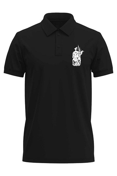 The Baski Hunter Dog Hunting Potištěné tričko Regular Fit 100% bavlna Černé Polo s výstřihem