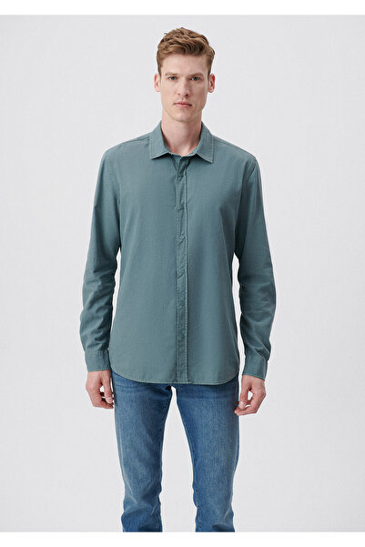 Mavi Yeşil Gömlek Slim Fit / Dar Kesim 0210695-71598