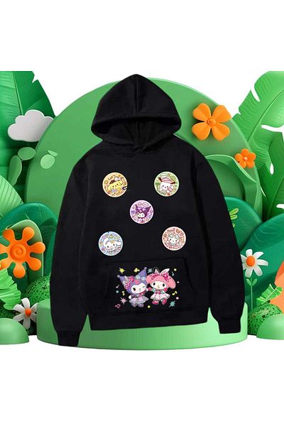 archiepet Custom Design Cute Hello Melodigic Kuromilik Youth Hooded Sweatshirt