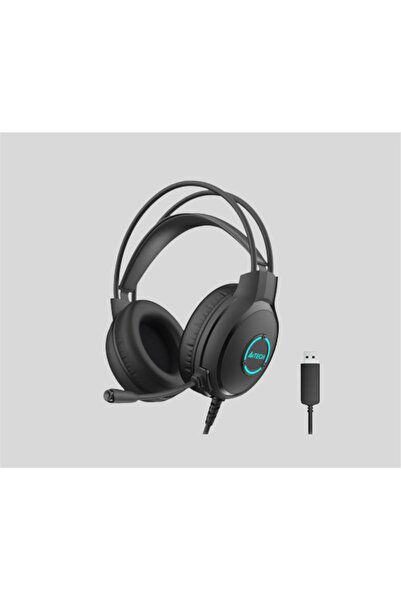 Universal سماعة رأس A4 Tech FH-300U سلكية باللون الأسود النيون مع ميكروفون USB