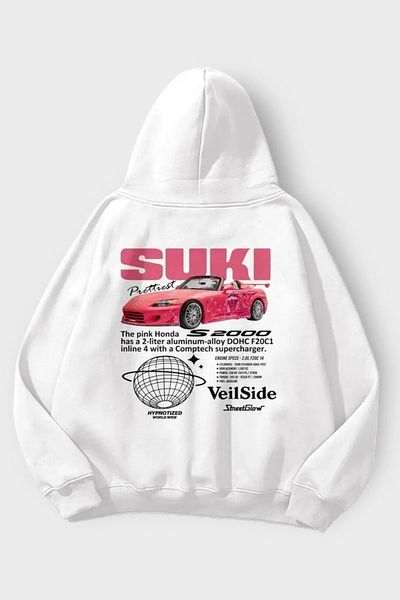 Gofeel Φούτερ με λευκή κουκούλα Fast And Furious Suki με στάμπα