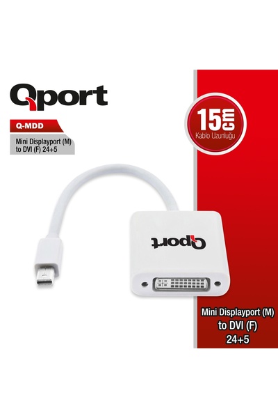 Qport Q-Mdd 15cm Mini Dp(E)=>Dvi(D) 24+5 Converter