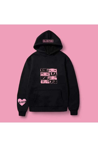 archiepet Custom Design Korean Music Band Black Pink Youth Hooded Sweatshirt