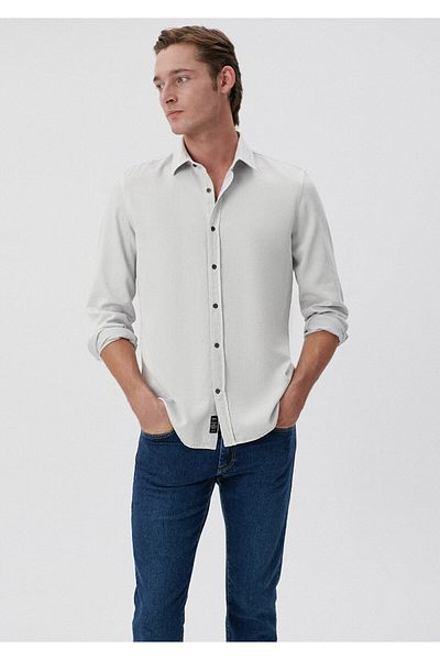 Mavi Šedá lyocellová košile Slim Fit / úzký střih 0210490-80618