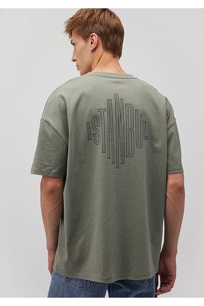 Mavi Khakifarbenes Istanbul-T-Shirt mit Rückendruck, Übergröße/weiter Schnitt0611882-80692