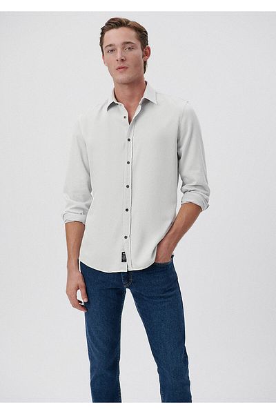 Mavi Šedá lyocellová košile Slim Fit / úzký střih 0210490-80618