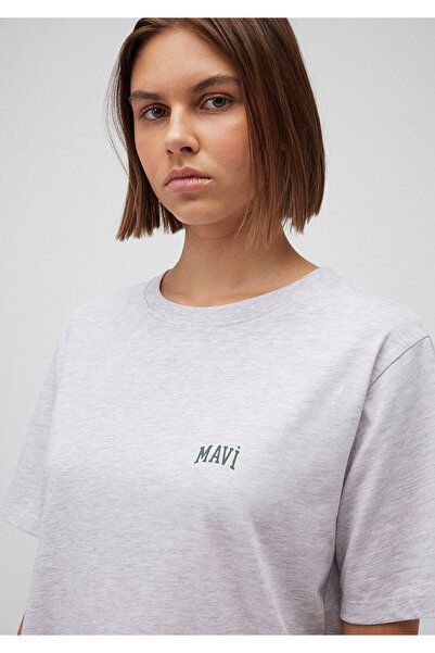 Mavi Šedé tričko s logem Regular Fit / Normální střih 1611900-85524