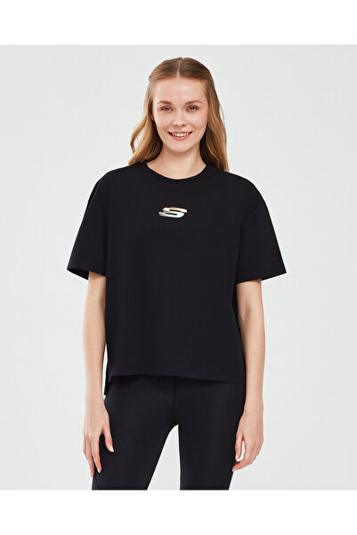 SKECHERS Graphic T-Shirt W Short Sleeve T-Shirt S241011 Kadın Tişört SİYAH